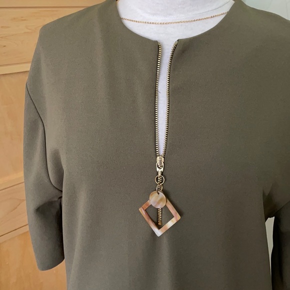 Zara Khaki Green Mod ‘60’s GoGo Style Mini Dress, Size S - Picture 9 of 11